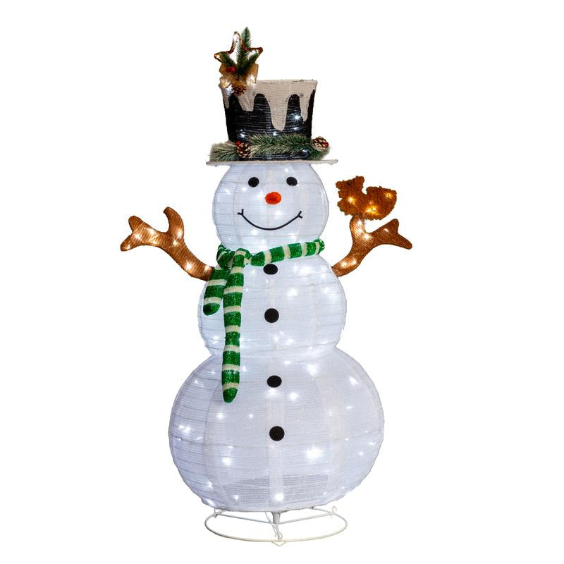 VINGLI 6FT Lighted Snowman Christmas Decorations outside with 200 LED Lights Pop-Up Ornaments for Party Holiday Indoor & Outdoor Use with Ground Stakes