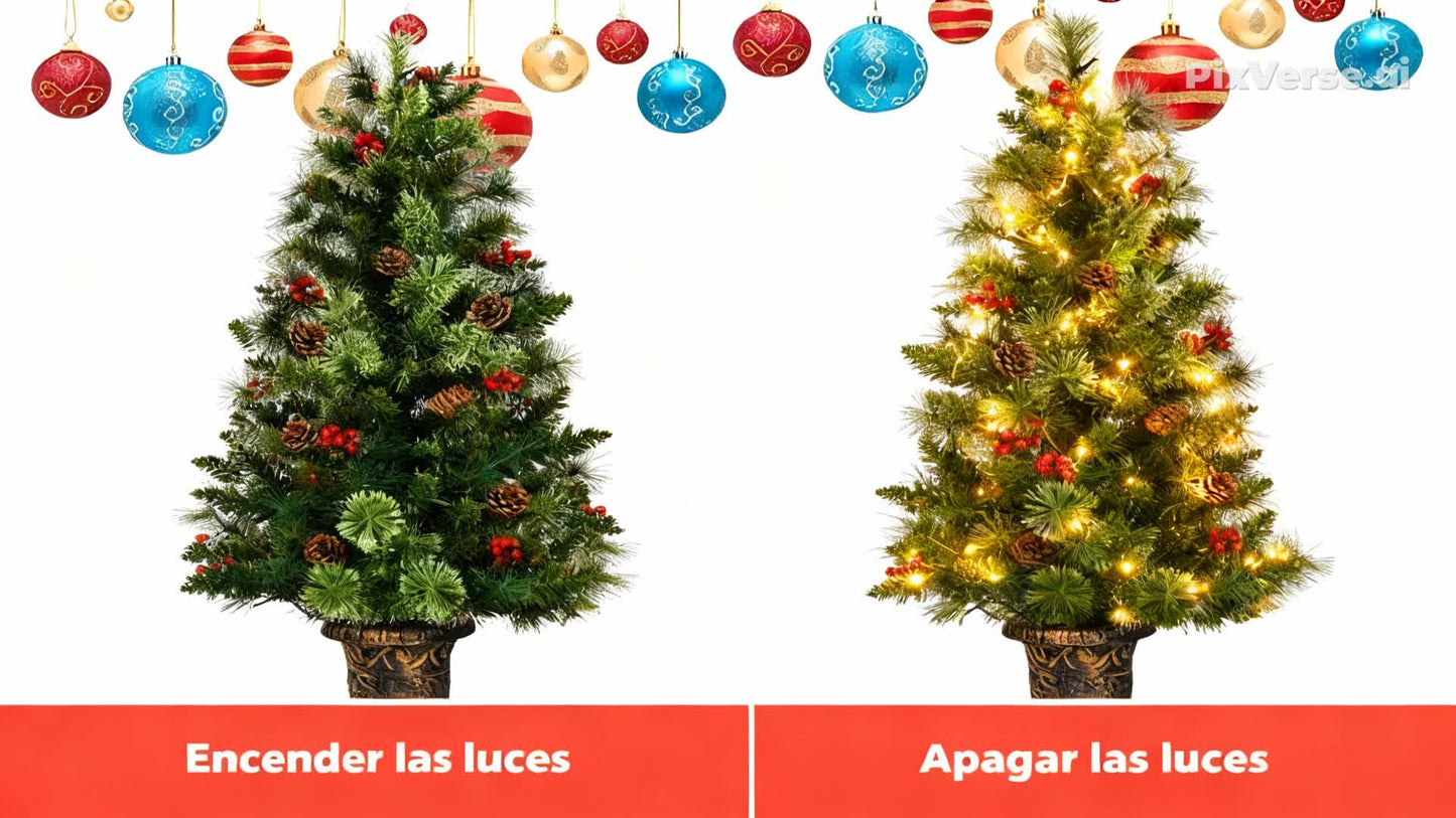 Árbol navideño con luces