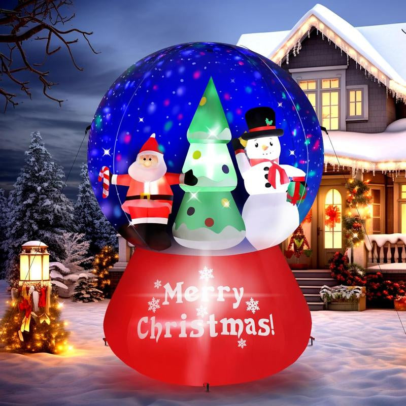VINGLI 6Ft Tall Christmas Snow Ball Inflatable, Blow up Yard Decoration with Secure Stakes Storage Bag, Electric Blower Fan for Indoor Outdoor Garden Decor