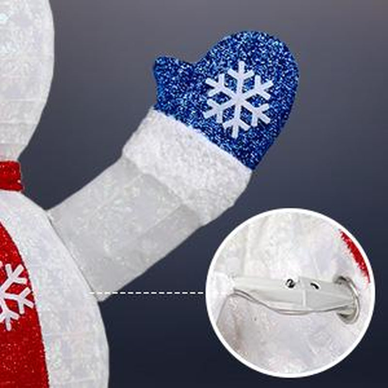 VINGLI 6FT Lighted Snowman Christmas Decorations outside with 200 LED Lights Pop-Up Ornaments for Party Holiday Indoor & Outdoor Use with Ground Stakes