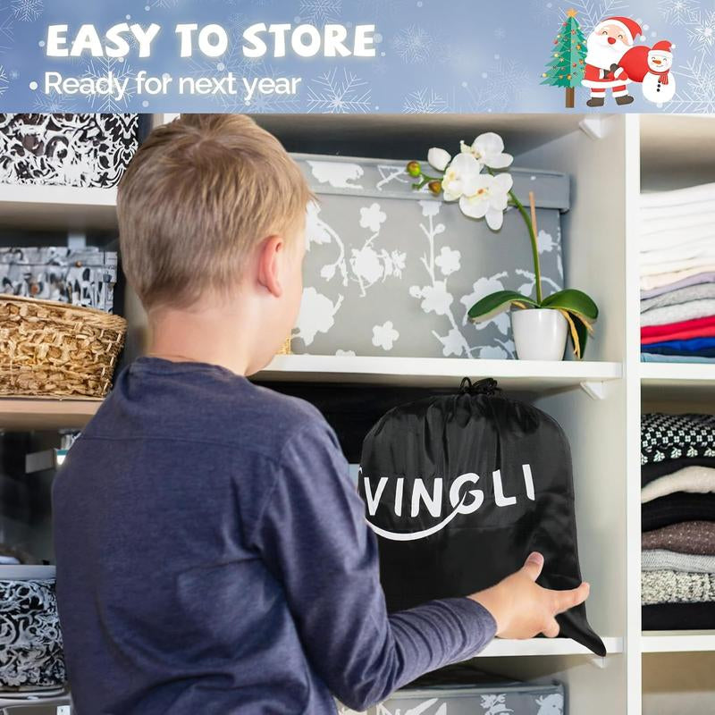 VINGLI 6Ft Tall Christmas Snow Ball Inflatable, Blow up Yard Decoration with Secure Stakes Storage Bag, Electric Blower Fan for Indoor Outdoor Garden Decor