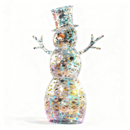 VINGLI 6FT Lighted Snowman Christmas Decorations outside with 200 LED Lights Pop-Up Ornaments for Party Holiday Indoor & Outdoor Use with Ground Stakes