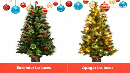 Árbol navideño con luces