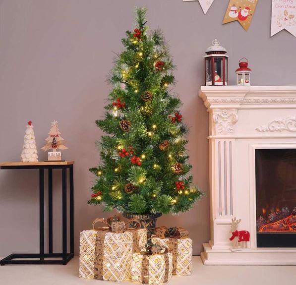 Árbol navideño con luces