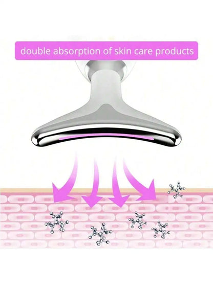 Neck Facial Lifting Device EMS Microcurrent LED Photon Therapy Vibration Face Massager anti Wrinkles Tightening Skin Care Tools